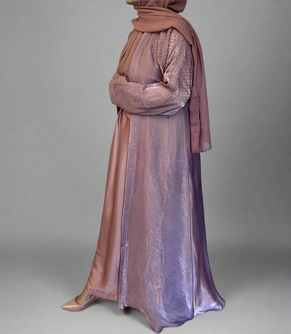 Raaina Organza Abaya Set in Pink