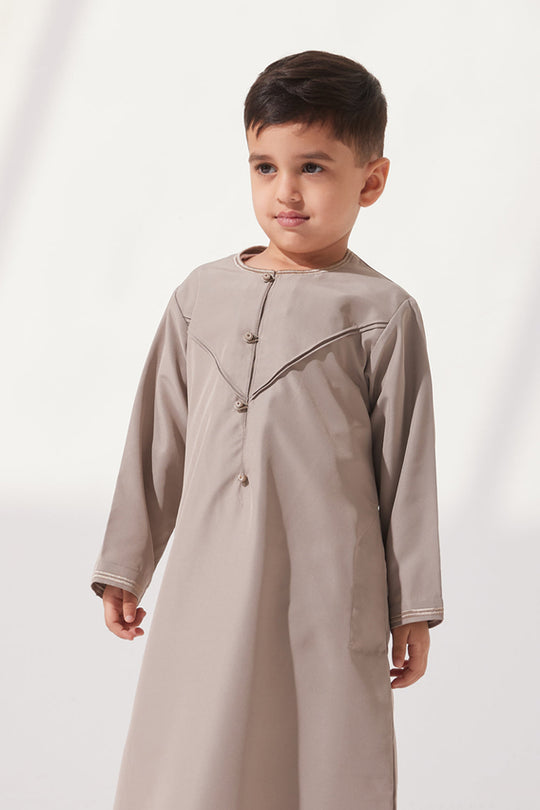 Boys Faris Emirati Jubba/Thobe - Taupe