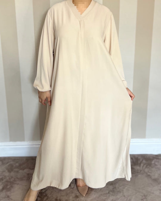 Pleated Back Dress/Abaya with Belt - Free size -
