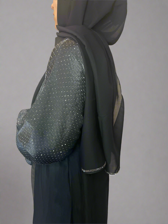 Raaina Organza Abaya Set in Black
