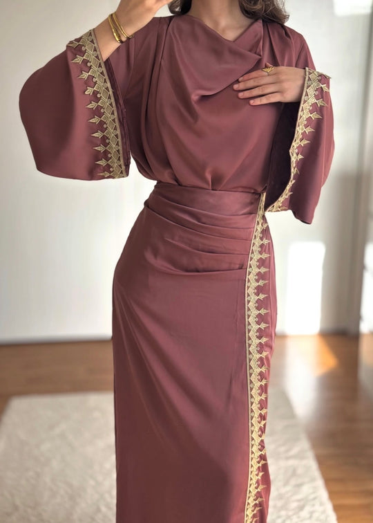 Embellished Satin Skirt and Top Sets