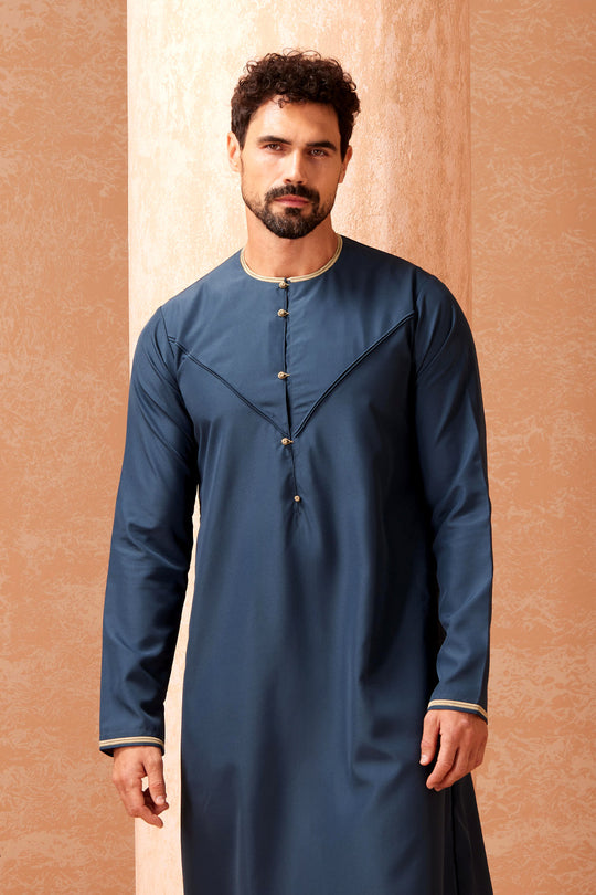 Faris Emirati Thobe/Jubba - Aegean Blue