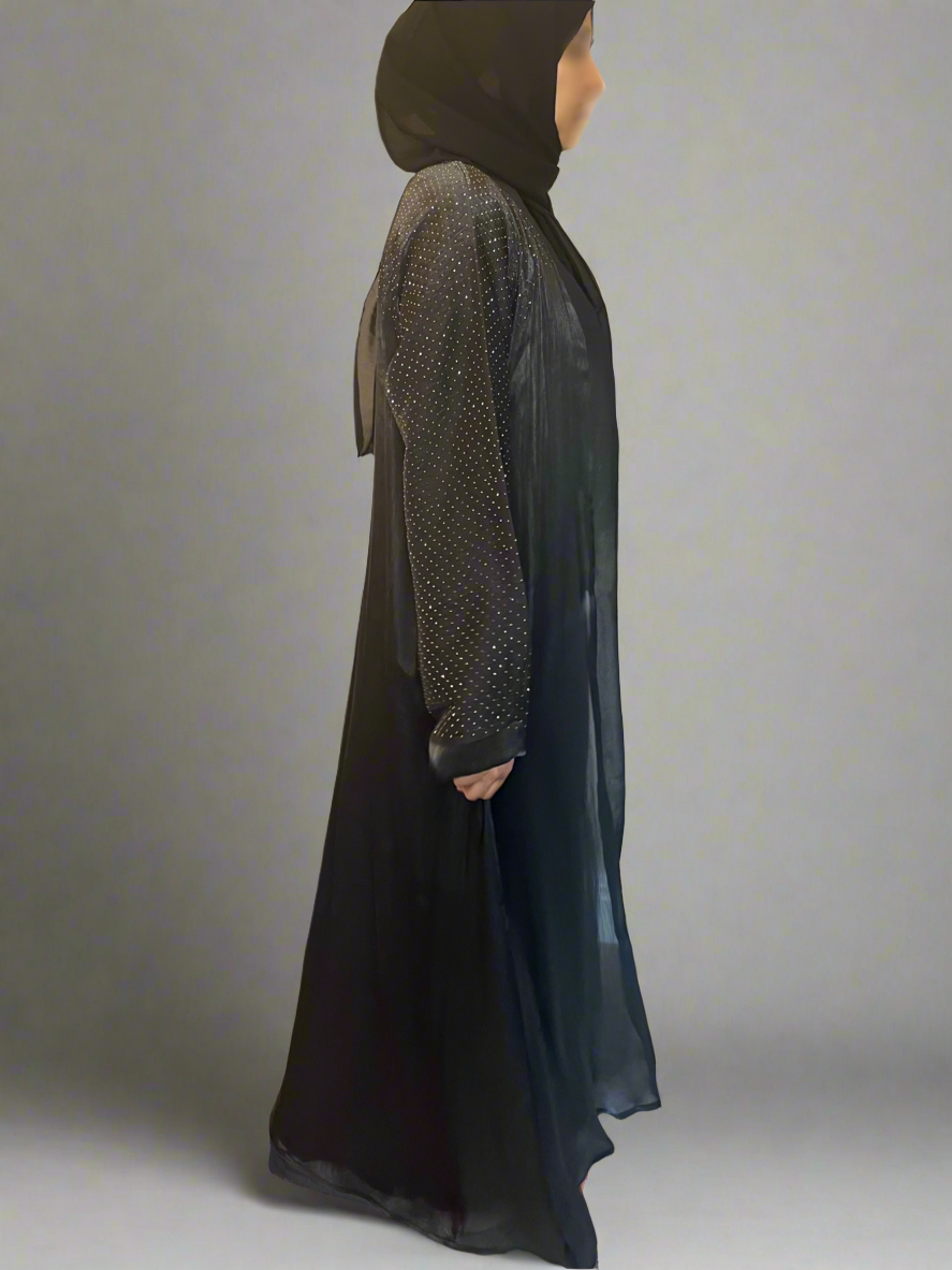 Raaina Organza Abaya Set in Black
