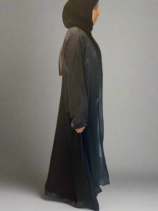 Raaina Organza Abaya Set in Black