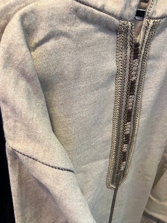 Winter Wool Hooded Moroccan Thobes - Beige