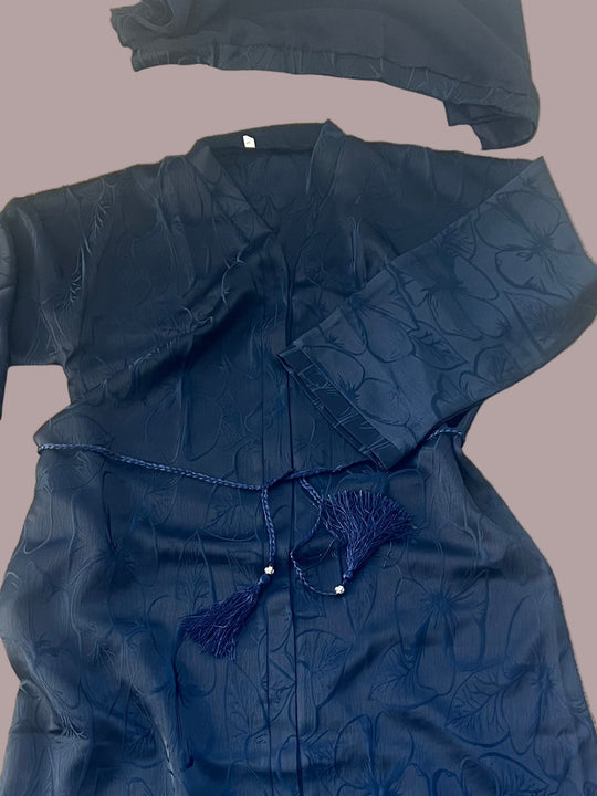 Jacquard print Abaya sets in Navy