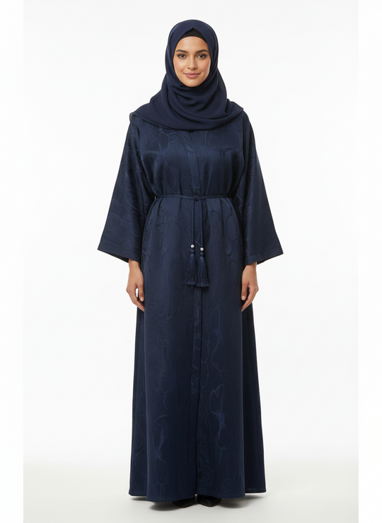 Jacquard print Abaya sets in Navy