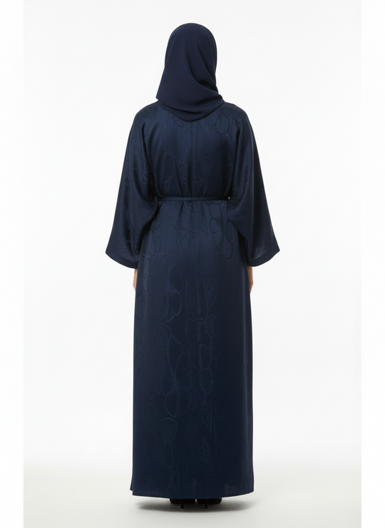 Jacquard print Abaya sets in Navy