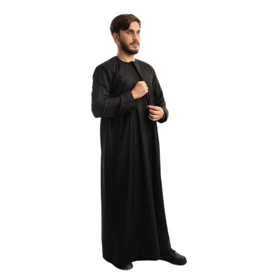 Deluxe Emirati Thobe/Jubbah in Black