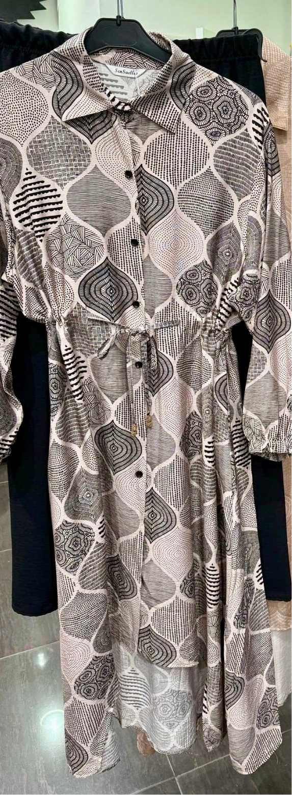 Tail Back summer print linen feel Coord