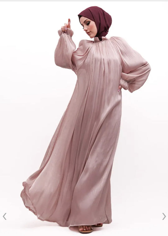 Pink Organza Umbrella Abaya