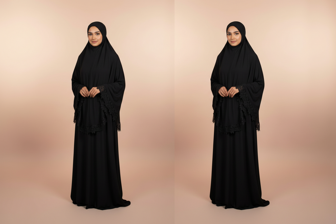 Two piece Prayer set in Jersey with Lace