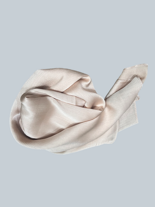 Silk Chiffon Scarf / Hijab - Vanilla cream 9