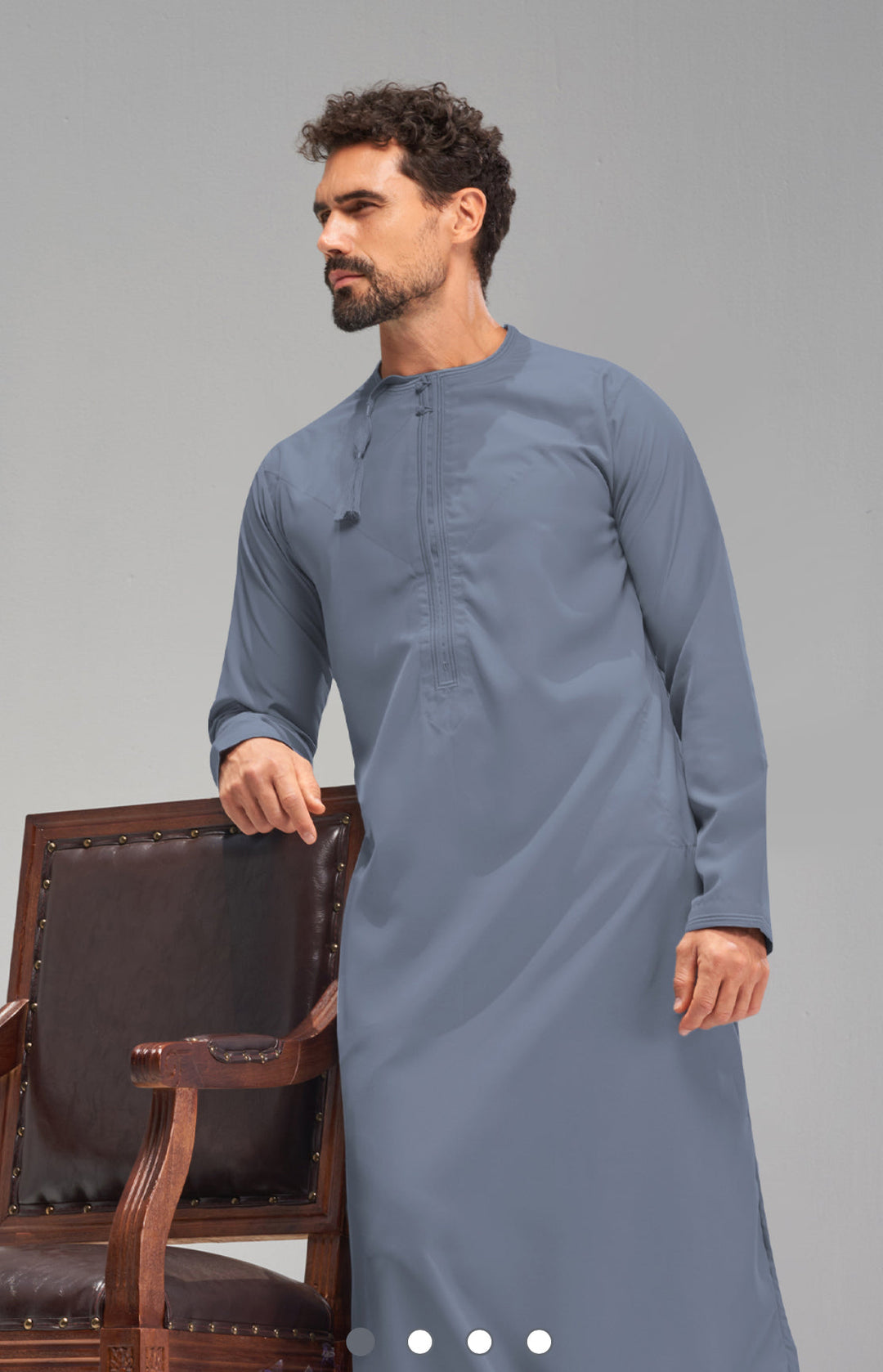 Faris Omani Thobe/Jubba - Denim Blue