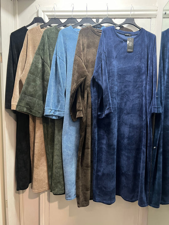 Chenille Velour Winter Midaxi Dress