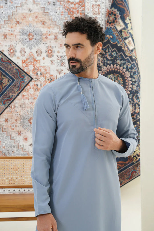 Faris Omani Thobe/Jubba - Denim Blue
