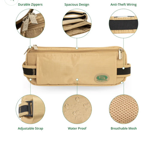 Hajj & Umrah Anti-Theft Waist Bag And Ihram Belt. Now also in Black