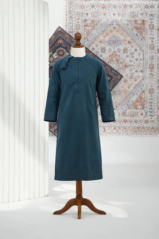 Boys Faris Omani Jubba/Thobe - Aegean Blue