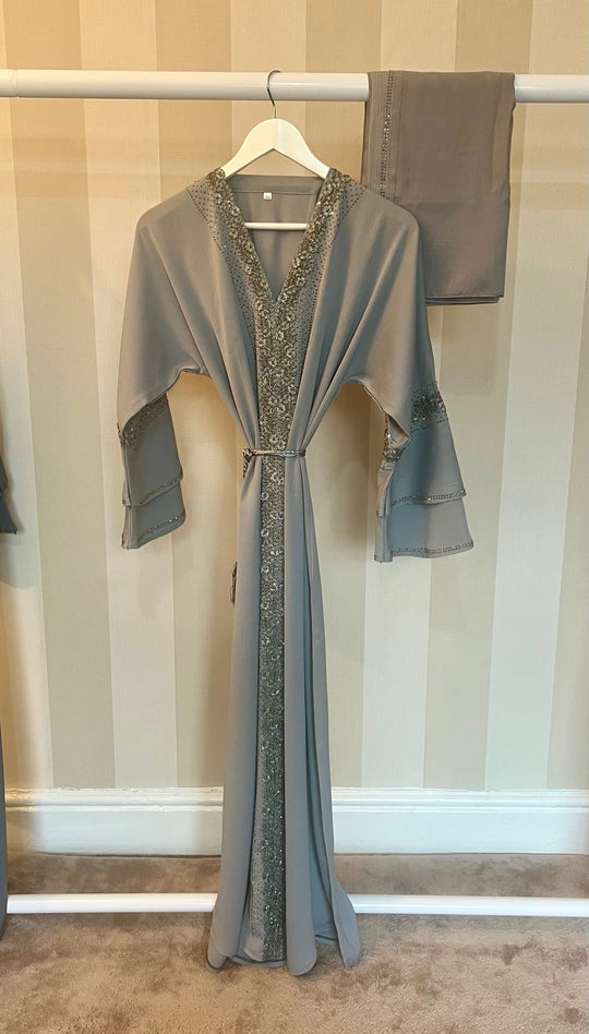 Moroccan style Abayas Light Grey
