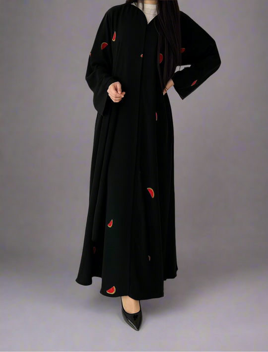 Water Melon Embroidered Abaya