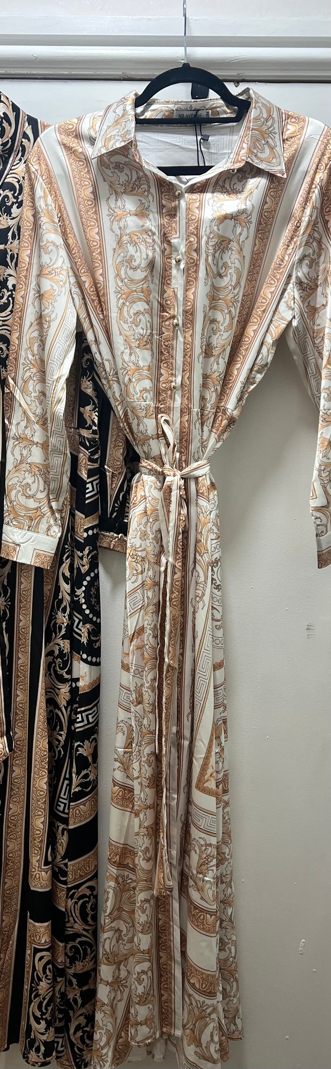 Scarf Print Silk Feel Maxi Dress