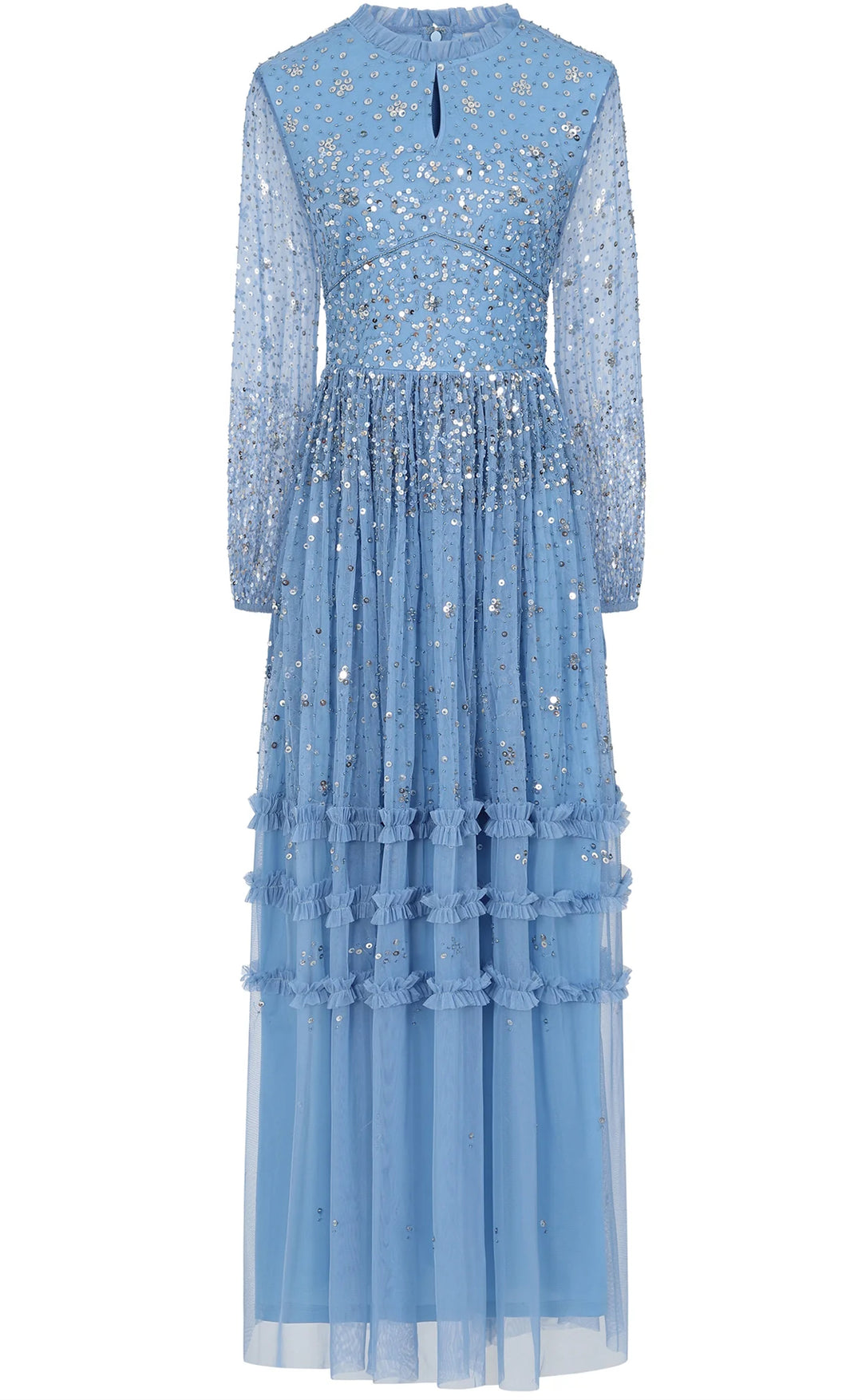 Agnes Powder Blue Sequin Maxi Dress by Amelia Rose