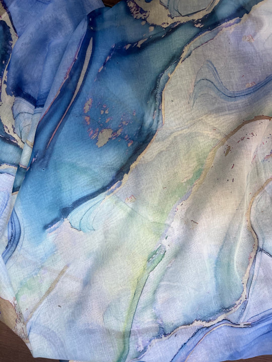 Water paint Print Maxi Light weight Summer scarf/ Hijab