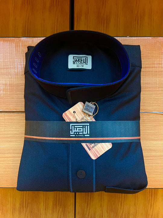 Embroidered Al Aseel Thobes -Dark Blue  Z03/2