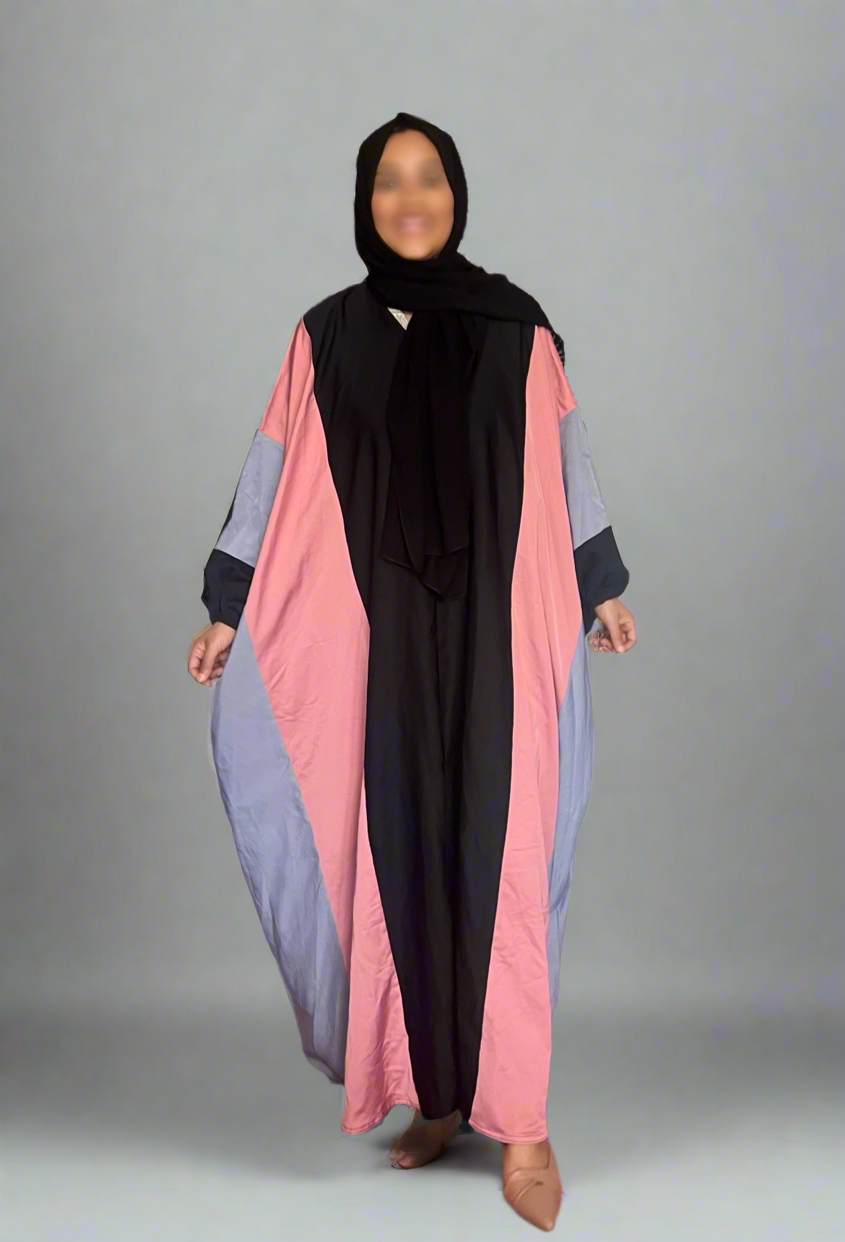 Batwing Nida Abaya with coloured Panels