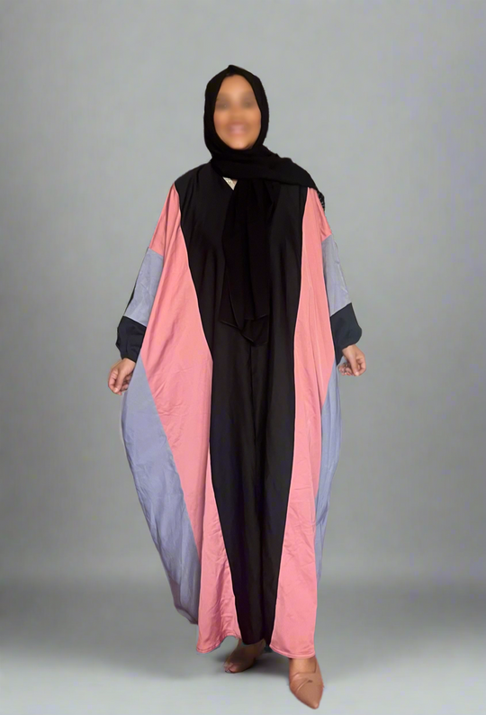 Batwing Nida Abaya with coloured Panels