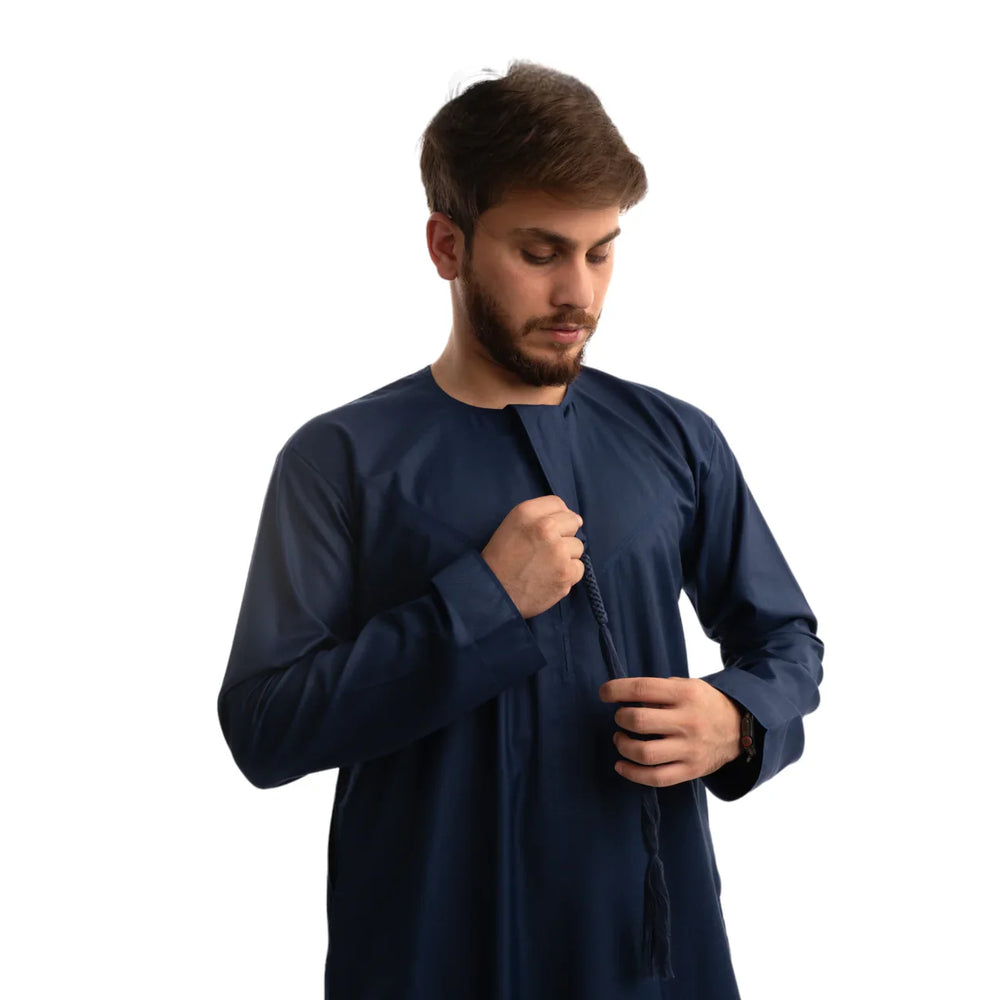 Deluxe Emirati Thobe/Jubbah in Midnight Blue