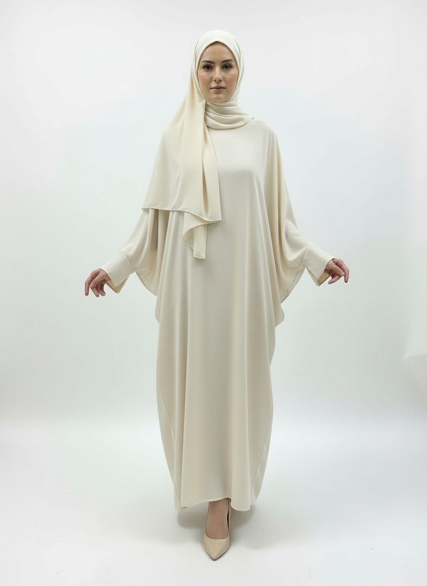 Rhinestone Batwing Abaya in One Size