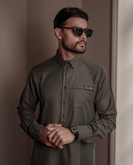 AAR25309 Al Ameer Latest Thobe / Jubba - Grey