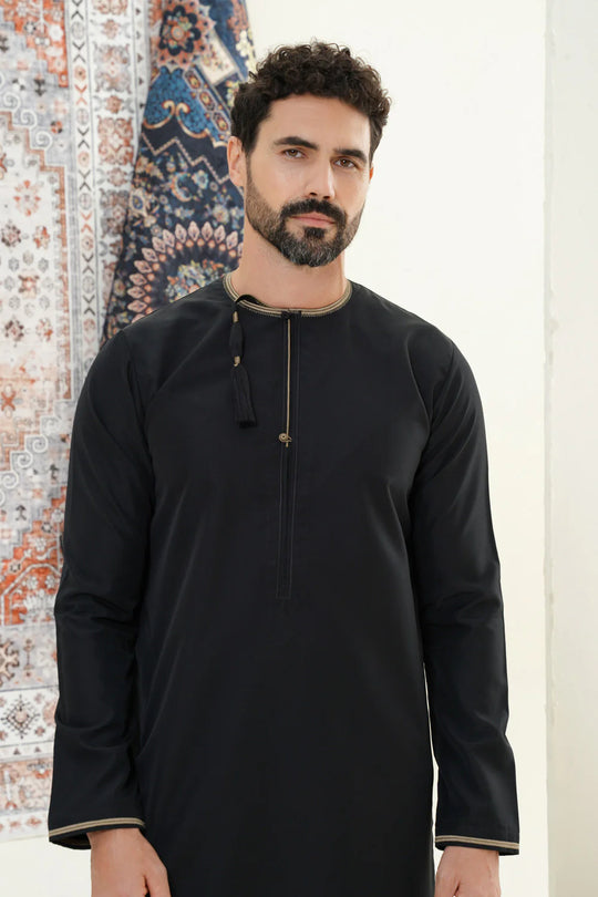 Faris Omani Thobe/Jubba - Black
