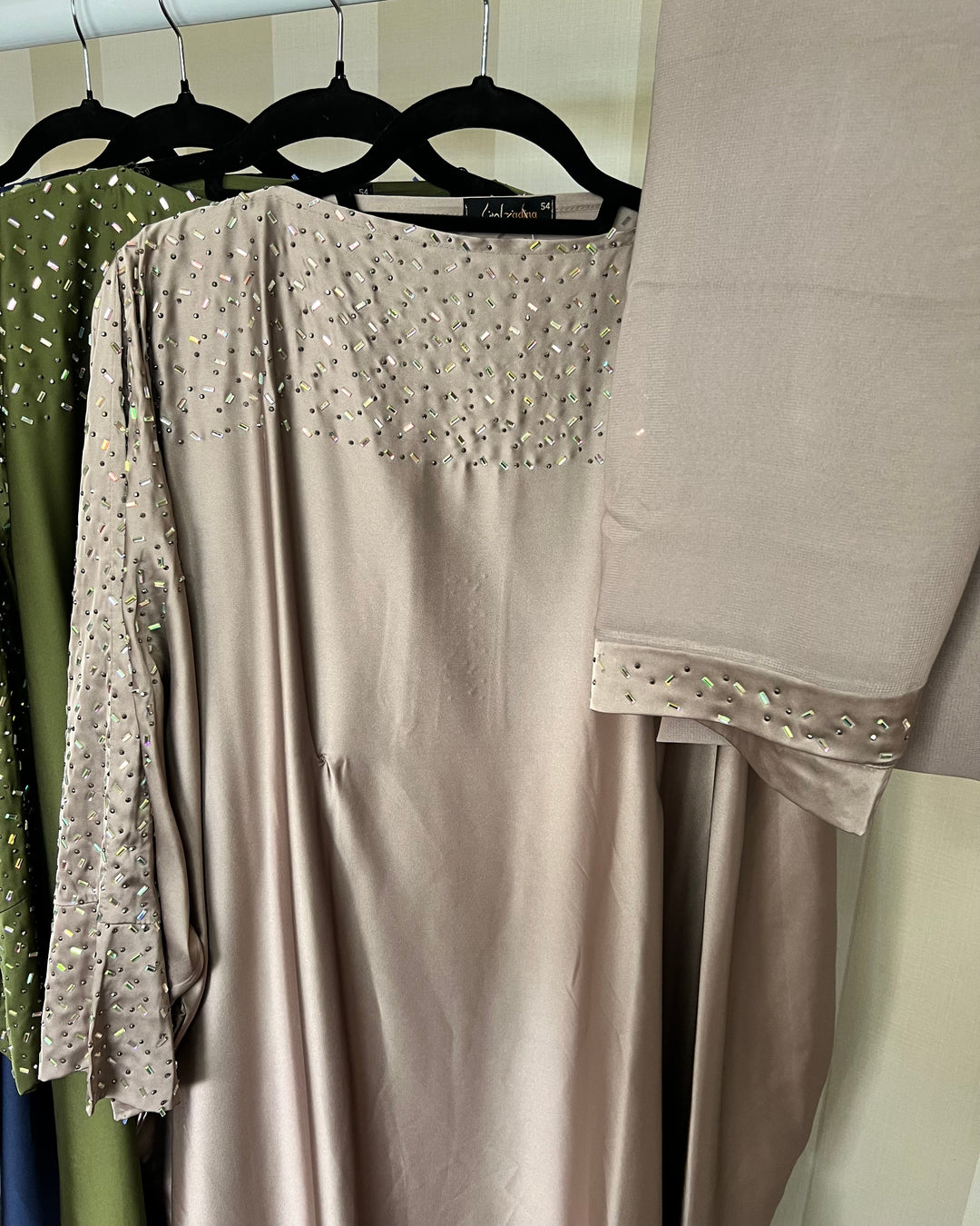 Luxurious Embellished kaftan Abaya Set in Mink