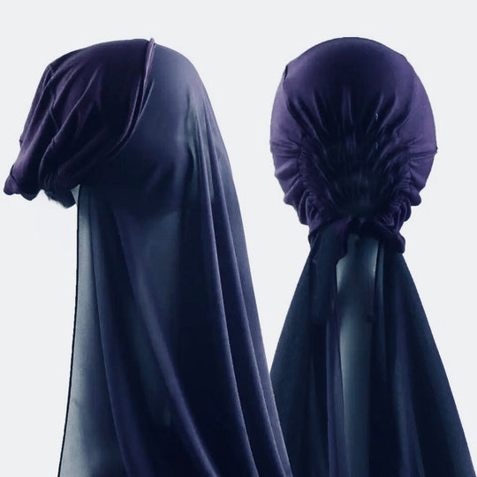 Ready made Bonnet Cap with Chiffon Hijab all in one