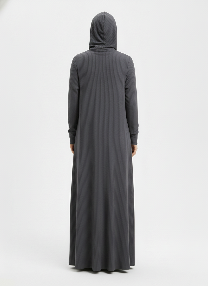 Ribbed Hooded Sporty Abayas CA -