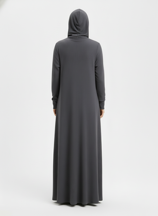 Ribbed Hooded Sporty Abayas CA -