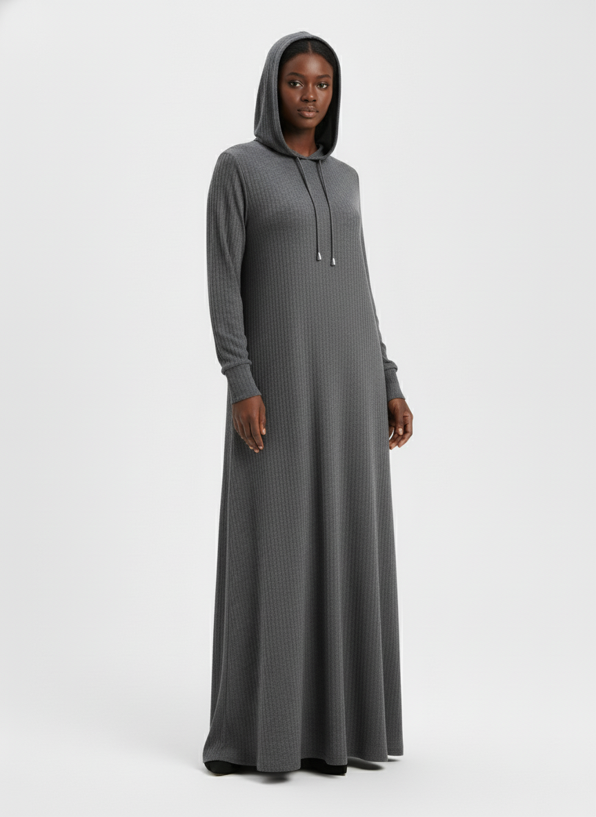 Ribbed Hooded Sporty Abayas CA -