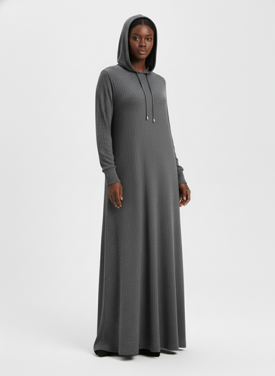 Ribbed Hooded Sporty Abayas CA -