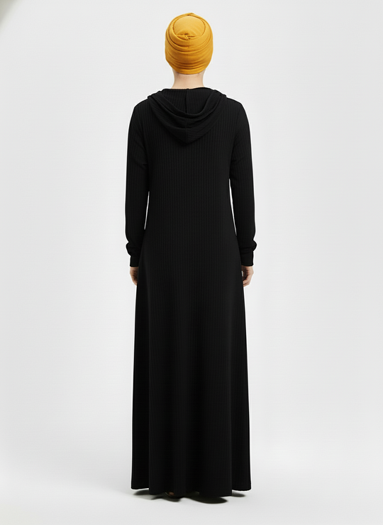 Ribbed Hooded Sporty Abayas CA -