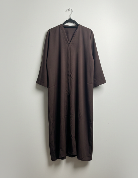 Girls Zoom Abayas with Hijab set in Brown