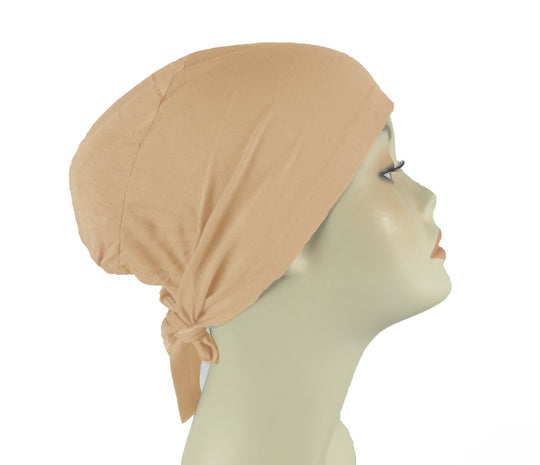 Plain Cotton tie back bonnets/ underscarf - Reds,Pinks and Purple shades