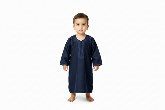 Boy’s Moroccan Full sleeve Thobe/Jubbah in Navy