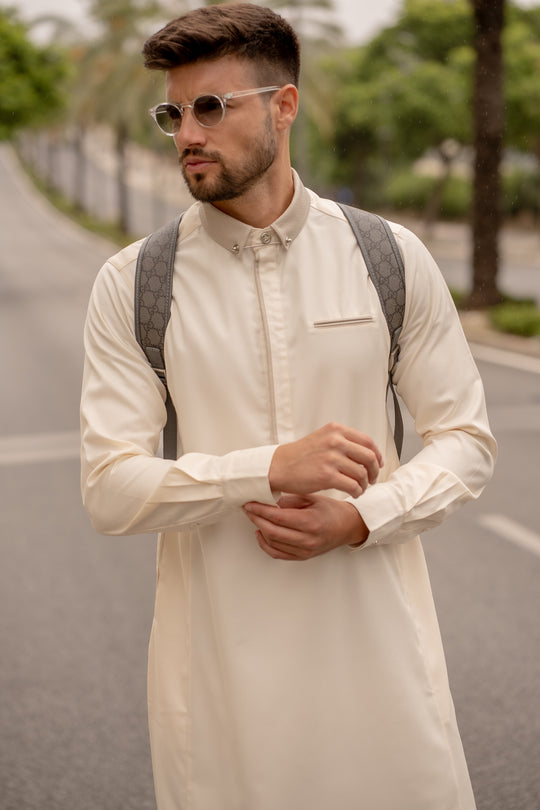 AAR2422 Al Ameer Latest Thobe/Jubba - Cream