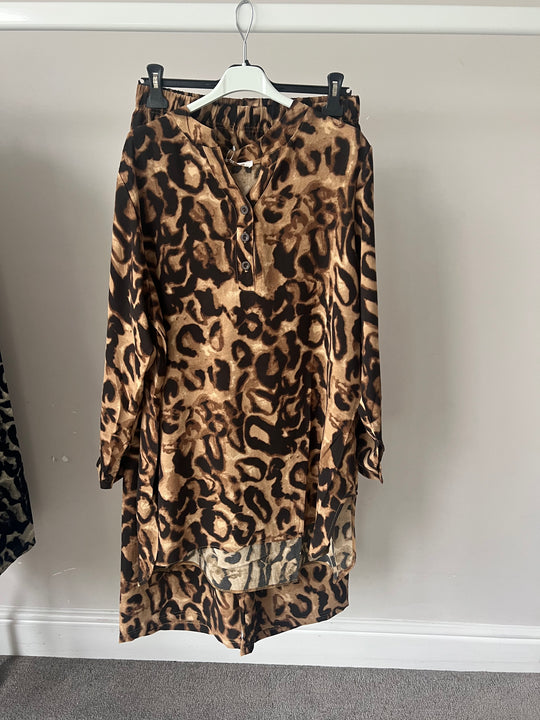Animal printed 3 Button Soft Coords set