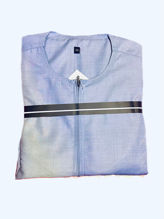 Half Sleeve Zip Thobe/ Jubbah - Light Blue matte