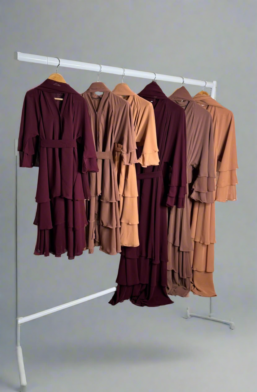 Chiffon Princess Dress Abaya in Plum