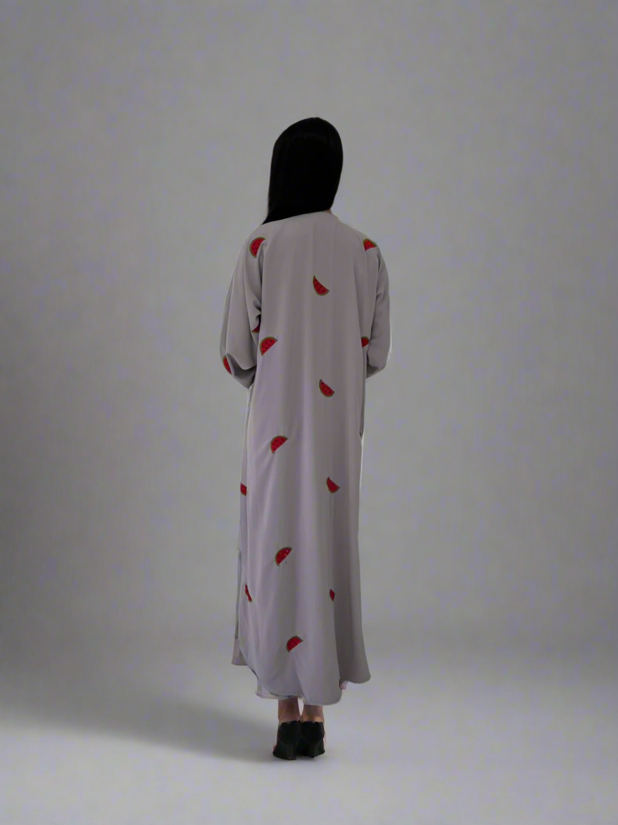 Water Melon Embroidered Abaya