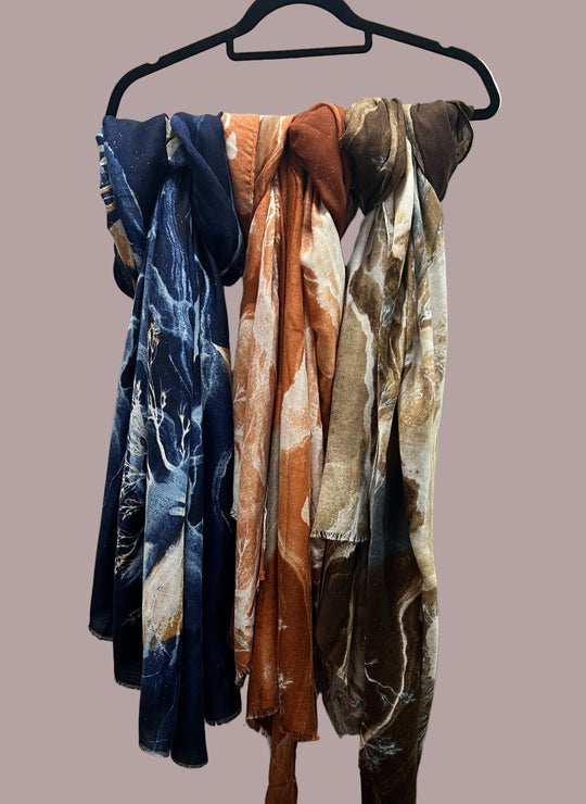 Printed Maxi Cotton Mix scarf/ Hijab with speckles